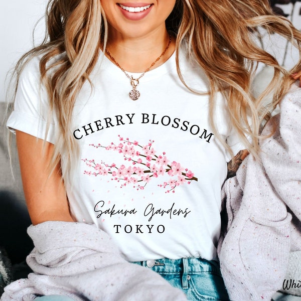 Camiseta Cherry Blossom Gardens Japan, camiseta Sakura Gardens Tokyo, camiseta japonesa, camisa Sakura, camiseta Crewneck
