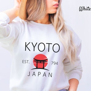 Felpa Kyoto Giappone, Pullover Kyoto, Maglione unisex a maniche lunghe con scollo rotondo Giappone