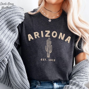Arizona Tshirt, Unisex Arizona Cactus Shirt Gift, Unisex Crewneck Soft and Comfortable T- shirt
