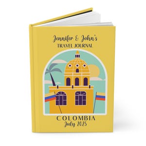 Custom Colombia Travel Journal, Personalized Trip Planner, Custom South America Travel Vacation Diary, Hardcover Journal Matte