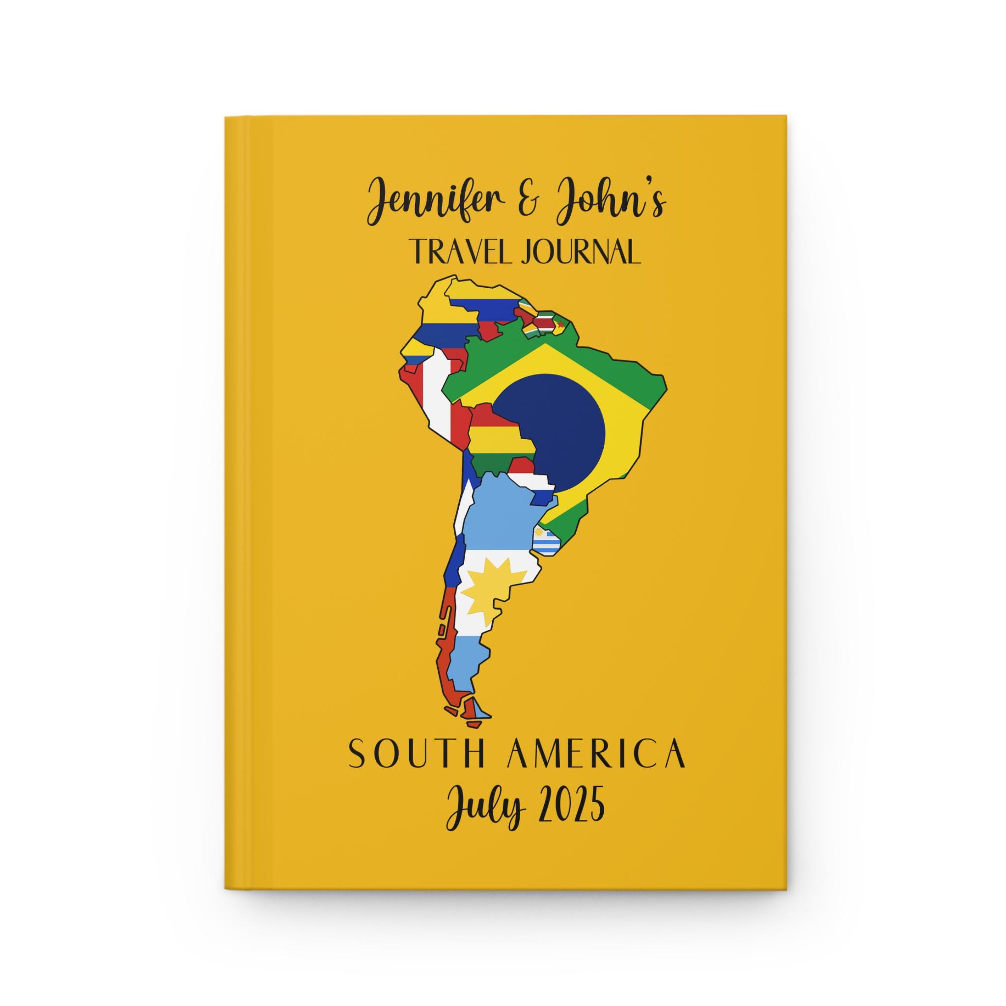 South America Travel Journal, Personalized Trip Planner, Custom South America Travel Vacation Diary, Hardcover Journal Matte