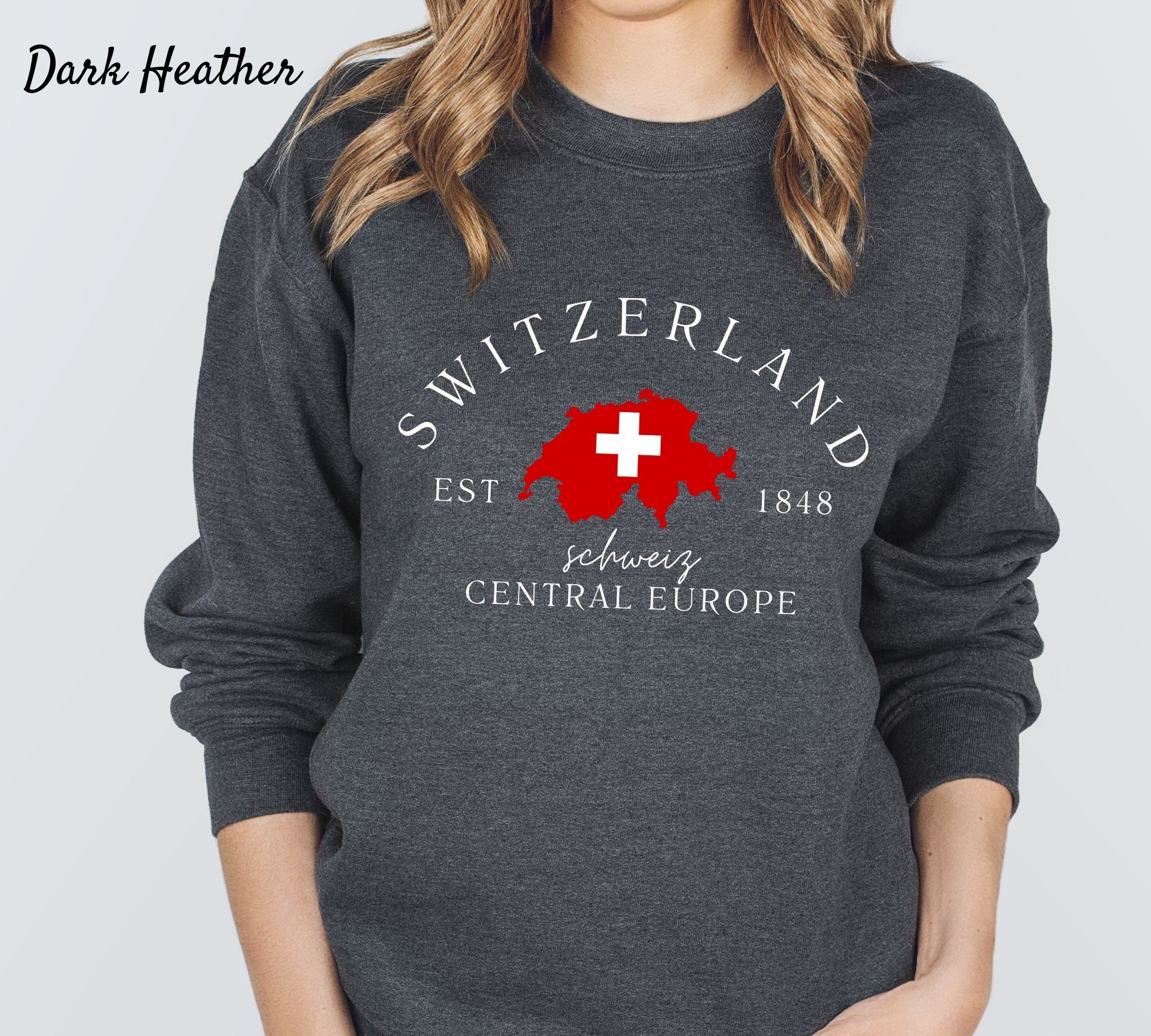 Switzerland Sweatshirt, Zurich Sweater, Swiss Flag Pullover