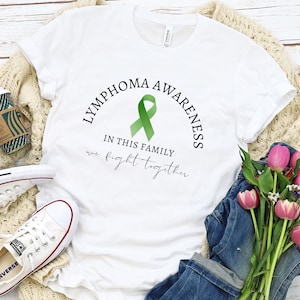 Lymphoma Awareness Shirt, Team Cancer Shirt, Lymphoma Ribbon, Fight Cancer, Cancer Support, Unisex Crewneck T-shirt