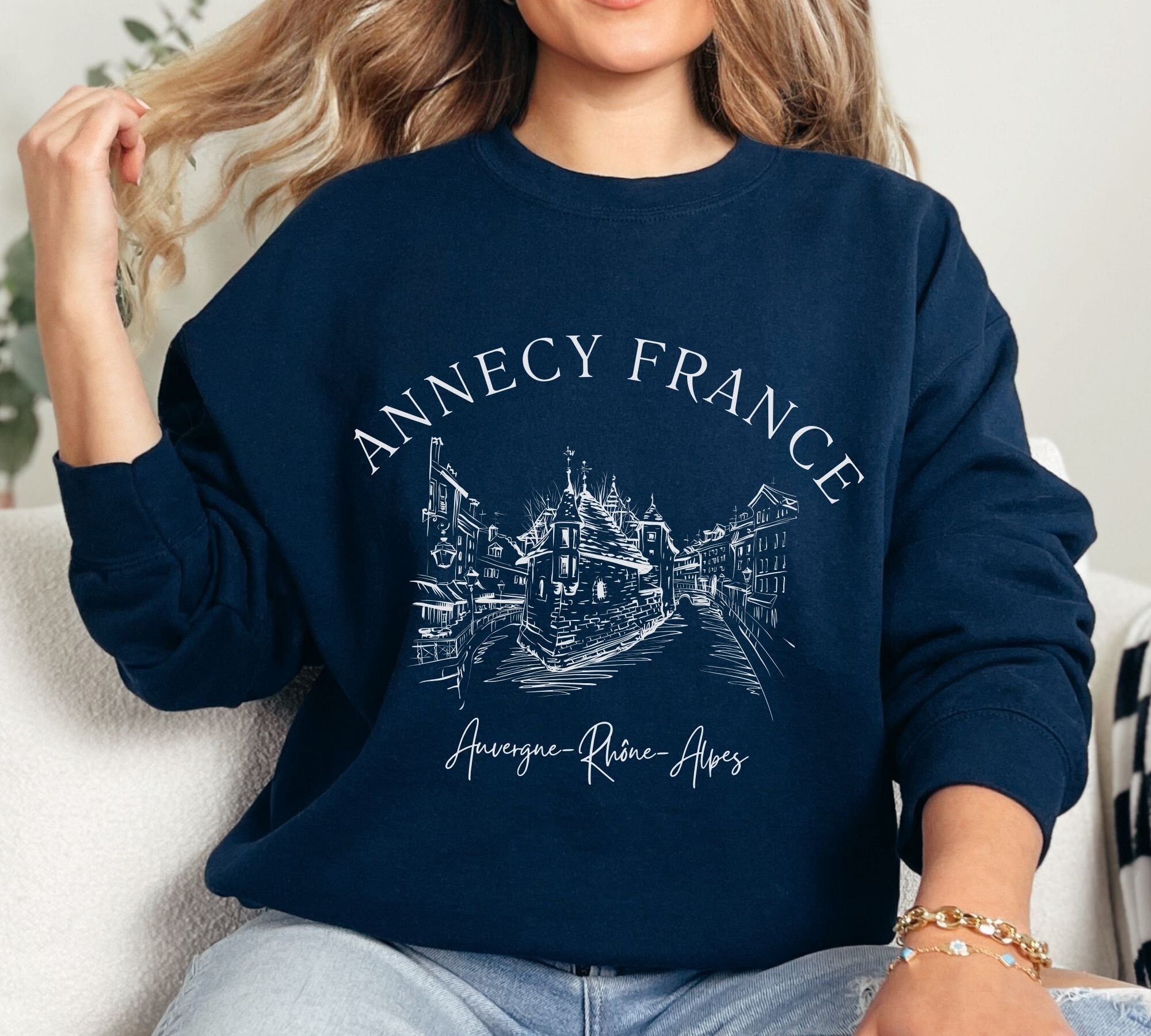 Annecy France - French Flag Tee Shirt Annecy France - French Flag Tee Shirt