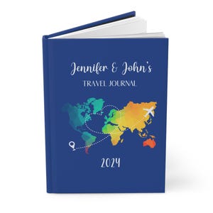 Custom Travel Journal, Vacation Notebook, Personalized Trip Planner, Couple Journal,  Hardcover Journal Matte