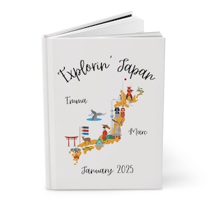 Custom Japan Travel Journal, Custom Japan Planner, Exploring Japan,  Vacation Notebook with Japanese Styled Travel Planner Hardcover