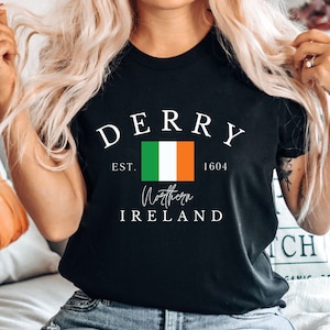 Derry Ireland T Shirt, Londonderry Ireland,  Northern Ireland , Travel Ireland Shirt, Unisex Soft and Comfortable Crewneck Tshirt
