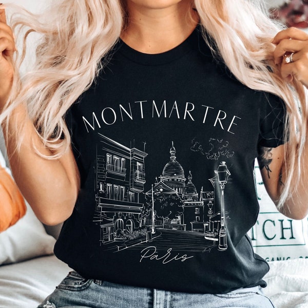 Montmartre Paris Shirt, Paris Travel T-shirt, France Shirt, Paris Tee, Unisex Travel Crewneck, France  T-shirt