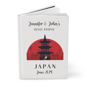 Aangepast Japan-reisdagboek, aangepaste Japan-planner, vakantienotitieboekje met reisplanner in Japanse stijl, hardcover