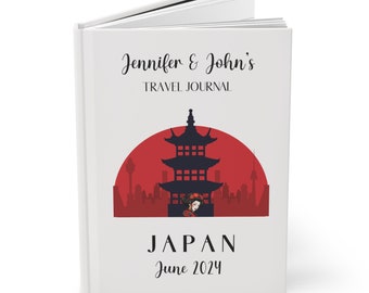 Custom Japan Travel Journal, Custom Japan Planner,  Vacation Notebook with Japanese Styled Travel Planner Hardcover