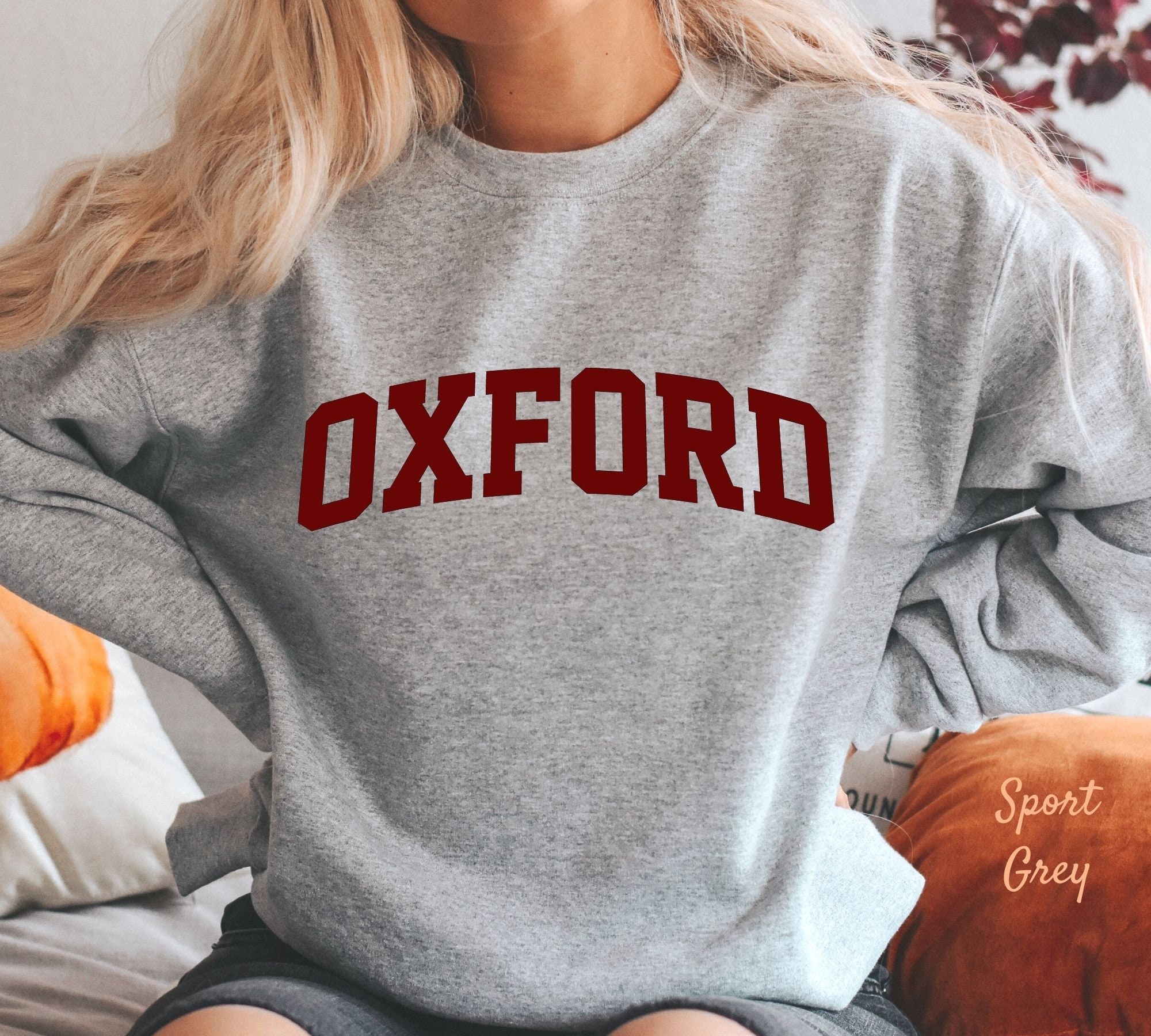 Oxford University Oxford Sweatshirt College Sweater Vintage Hoodie School Pullover Shirt Preppy England Crewneck Unisex Long Sleeve Etsy UK