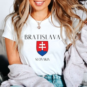 Bratislava Slovakia T shirt, Slovakia Flag Shirt, Travel Crewneck Slovakia Shirt,  Unisex Crewneck T-shirt