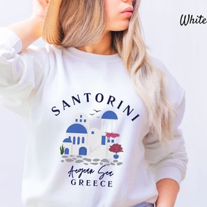Santorini Greece Sweatshirt, Greece Gift, Greek Islands Sweater Unisex Soft and Comfortable Crewneck Pullover