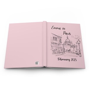 Custom Paris Travel Journal, Paris Vacation Notebook, Paris Sketchbook, Personalized Planner Hardcover Journal image 3
