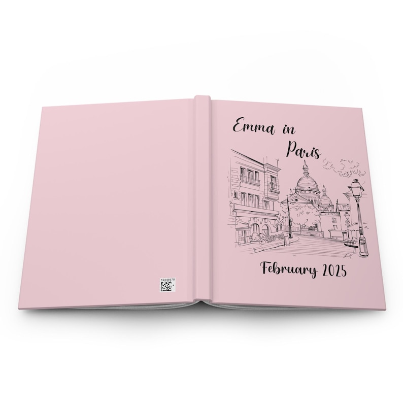 Custom Paris Travel Journal, Paris Vacation Notebook, Paris Sketchbook, Personalized Planner Hardcover Journal image 3