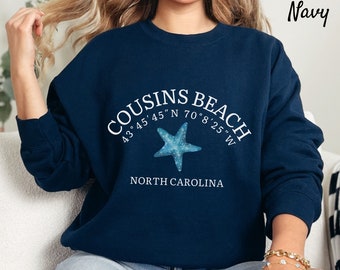 Cousins Beach Crewneck Sweatshirt, Cousins Beach North Carolina