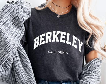 Maglietta Berkeley California, maglietta in stile college, regalo unisex per studenti con scollo rotondo, maglietta con scollo rotondo