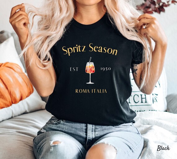 Aperol Spritz Shirt, Spritz Season Crewneck T-shirt, Spritz Season Tee, Mixology Aperol Spritz Fan, Cocktail Shirt, Unisex Crewneck T Shirt