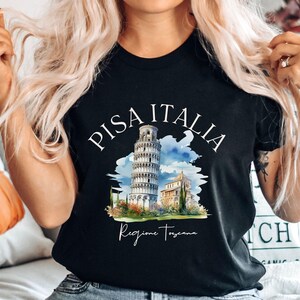 Pisa Italy T Shirt, Pisa Tower, Italian Town Pisa Skyline T shirt, Soft and Comfortable Tee, Leaning Tower of Pisa