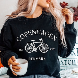 Copenhagen Sweatshirt, Denmark Sweater,  Copenhagen Bike City Pullover Unisex Soft, Comfortable Crewneck Pullover