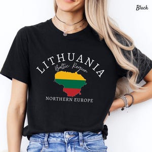 Lithuania T Shirt, Northern Europe Unisex Crewneck  Shirt
