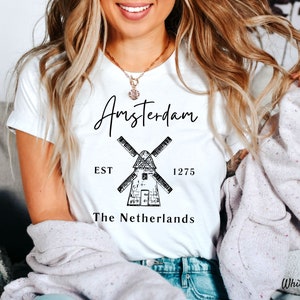 Amsterdam T-shirt,  Netherlands Tshirt, Amsterdam Gift, Netherlands T-shirts Unisex Crewneck Shirt