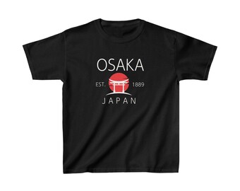 Osaka Japan T Shirt, Travel Japan Shirt, Crewneck Kids Heavy