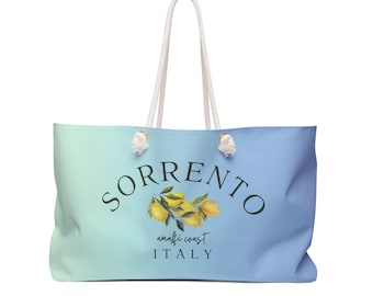 Sorrento Italy Weekender Bag, Italy Weekender Bag, Amalfi Coast Italy Gift, Italy Beach Bag, Gift For Her, Amalfi Coast Gift