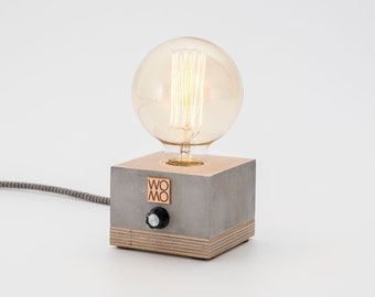 Dimmable Raw Concrete Table Lamp, Designer Table Lamp, Dimmer Bedside Lamp, Scandinavian Design, Concrete Accessories