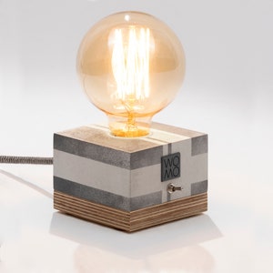 Hand-Painted Concrete Table Lamp, Concrete Design Table Lamp, Industrial Decor, Edison Bedside Lamp, Concrete Home Decor