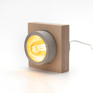Grey Box Concrete Table Lamp, Pop Art Decor Handmade Bedside Lamp, Industrial Decor, Edison Lamp, Concrete Home Decor