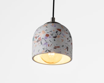 Dome Terrazzo Concrete Pendant Lamp, Stone Chandelier, Designer Hanging Lights, Scandinavian Design, Concrete Accessories