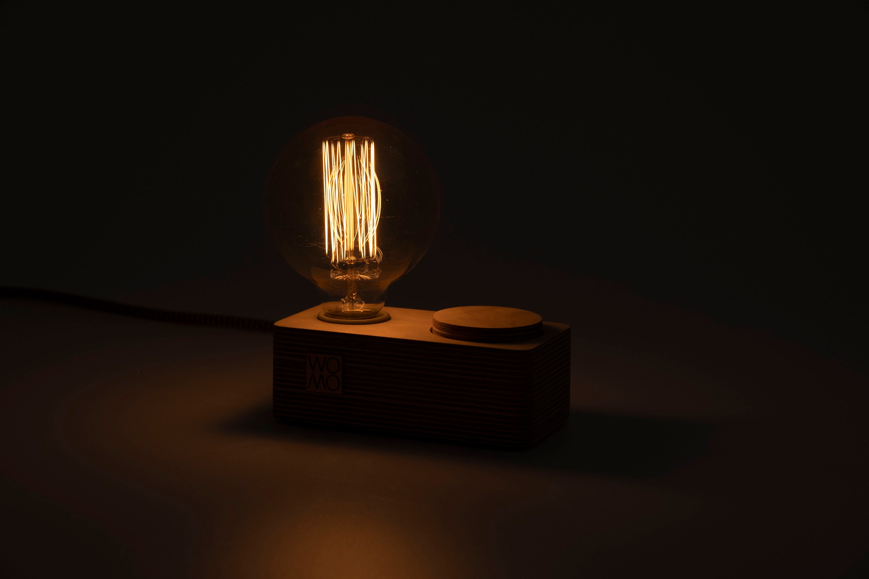 Rustic Dimmable Table Lamp, Wooden Table Lamp, Modern Bedside Lamp ...