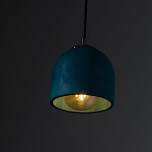 Dark Blue Pendant Lamp, Stone Chandelier, Designer Hanging Lights, Scandinavian Design, Concrete Accessories image 2