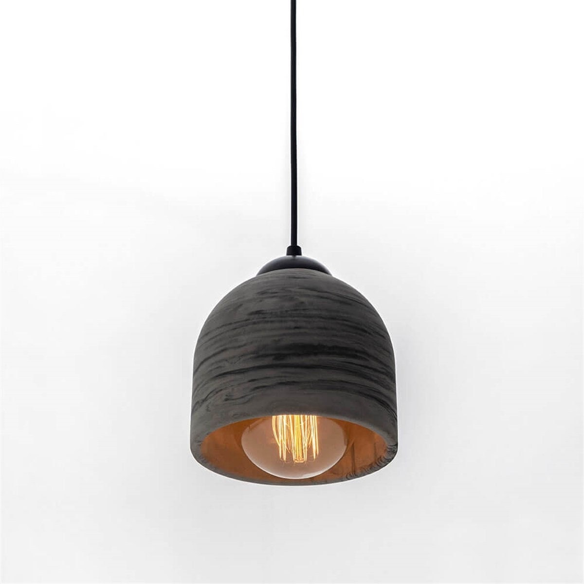 Lampe À Suspension En Béton Noir, Lustre Pierre, Luminaires Suspendus Design, Design Scandinave, Accessoires