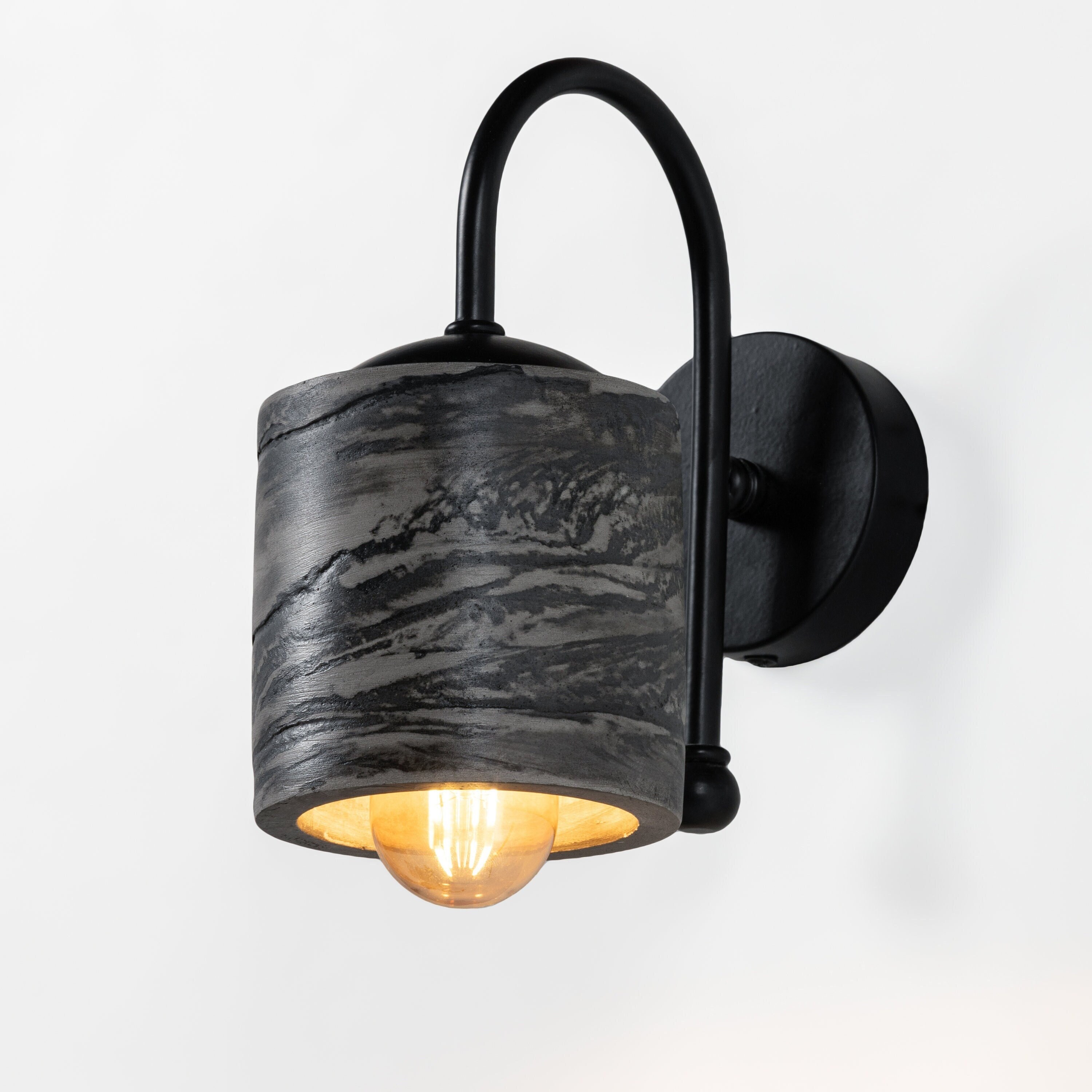 Curated visual reference: Concrete Black Wall Sconce Modern Wall Light Sconce Wall Spot Photo Inspiration