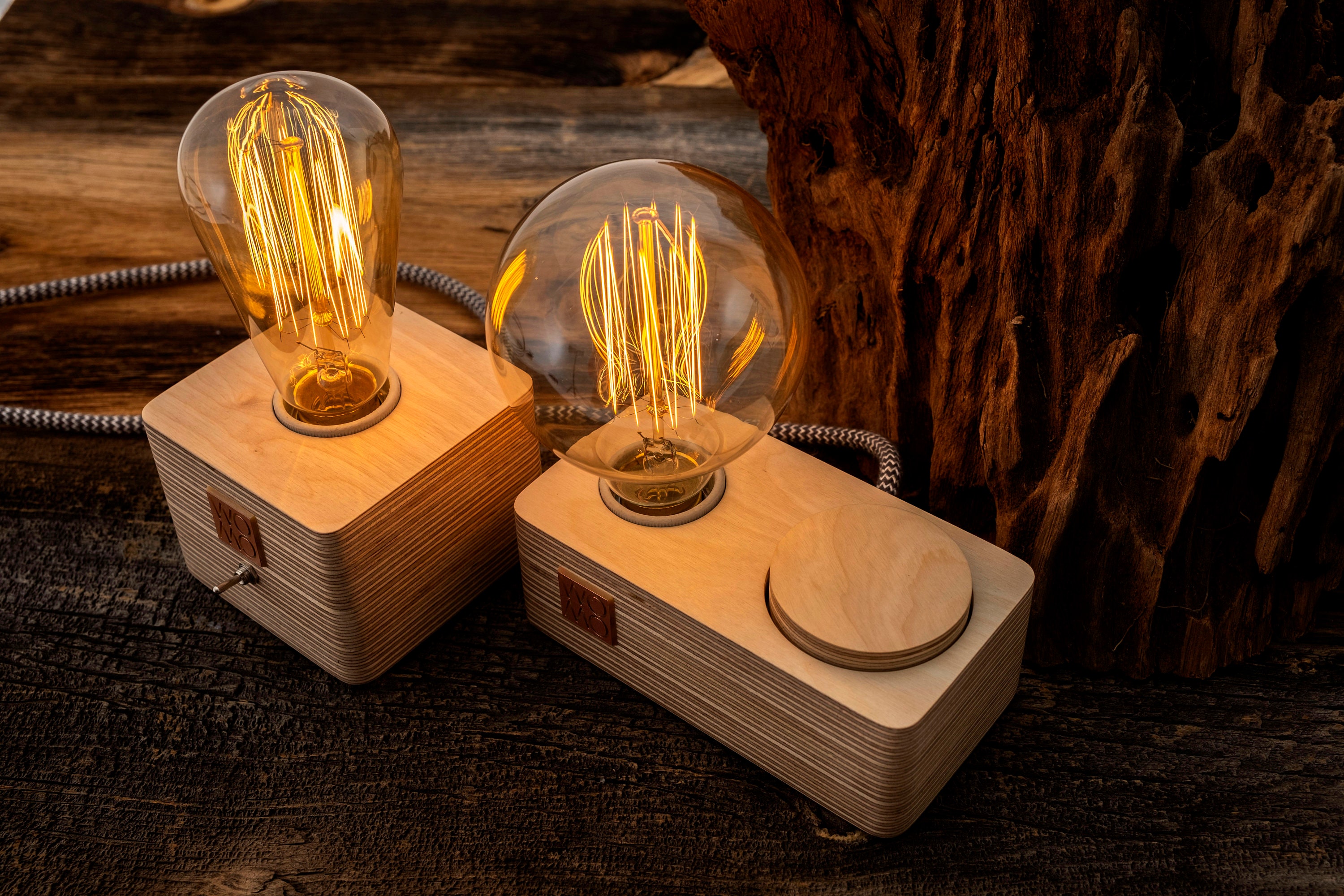 Rustic Dimmable Table Lamp, Wooden Table Lamp, Modern Bedside Lamp ...