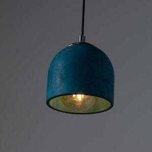 Dark Blue Pendant Lamp, Stone Chandelier, Designer Hanging Lights, Scandinavian Design, Concrete Accessories image 1