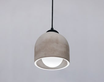 Brown Concrete Pendant Lamp, Stone Chandelier, Designer Hanging Lights, Scandinavian Design, Concrete Accessories
