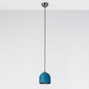 Dark Blue Pendant Lamp, Stone Chandelier, Designer Hanging Lights, Scandinavian Design, Concrete Accessories image 5