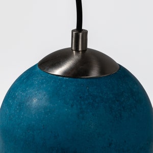 Dark Blue Pendant Lamp, Stone Chandelier, Designer Hanging Lights, Scandinavian Design, Concrete Accessories image 6