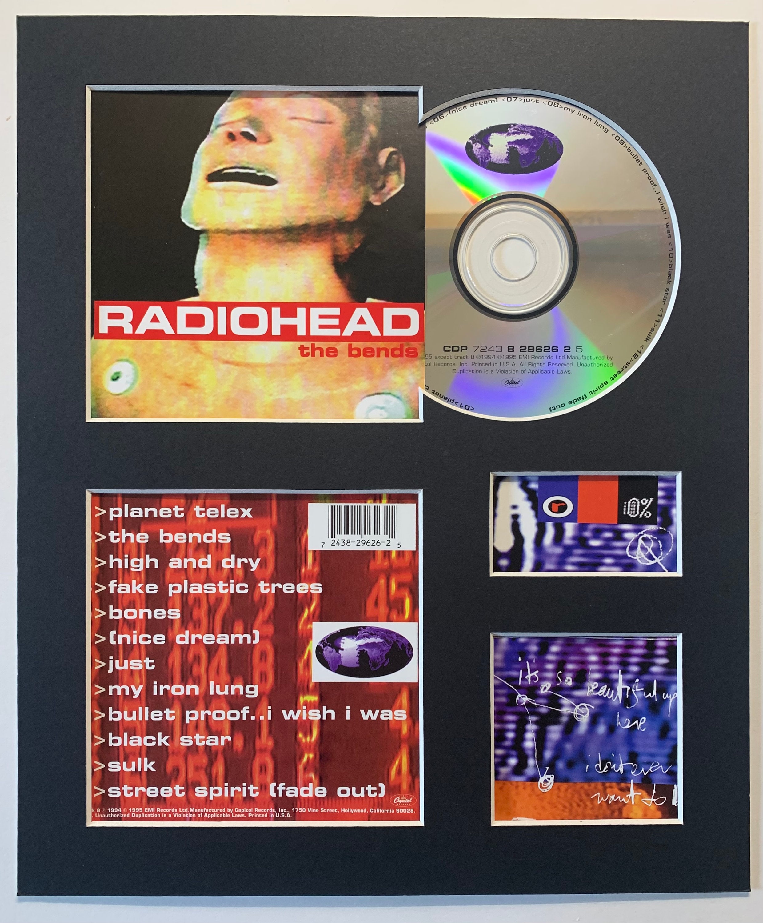 RADIOHEAD the Bends Album Display With Authentic Cd Etsy UK