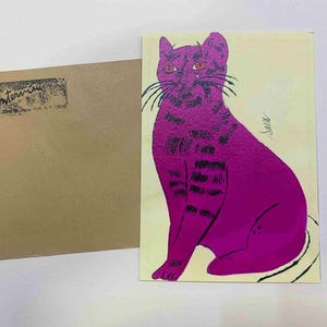 Cartão postal de Andy Warhol ENTREVISTA serigrafia cm 15x10 certificado TIM HUNT ex-diretor Warhol Estate
