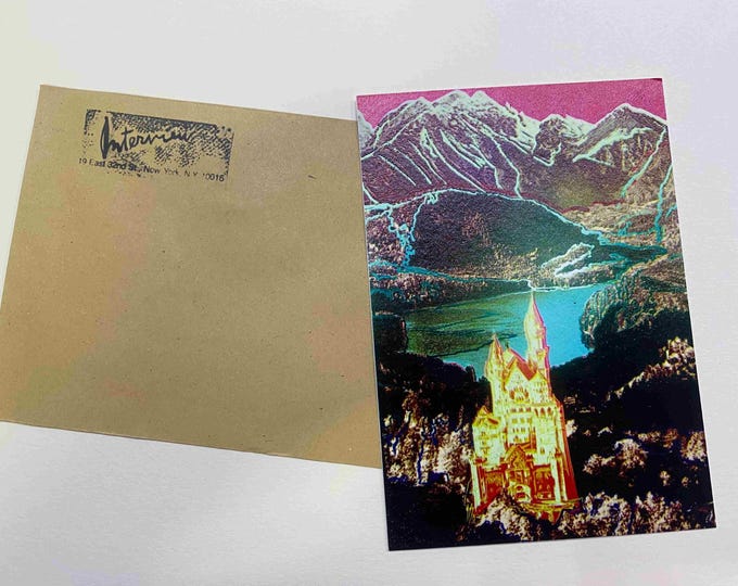 Andy Warhol postcard INTERVIEW silkscreen cm 15x10 certificate TIM HUNT ex director Warhol Estate