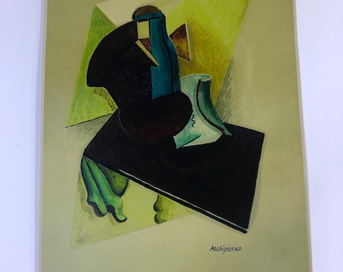 Aleksandr Archipenko multi-material lithograph 70x45 cm signature on plate