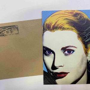 Cartão postal de Andy Warhol ENTREVISTA serigrafia cm 15x10 certificado TIM HUNT ex-diretor Warhol Estate