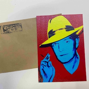 Cartão postal de Andy Warhol ENTREVISTA serigrafia cm 15x10 certificado TIM HUNT ex-diretor Warhol Estate