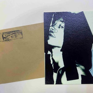 Cartão postal de Andy Warhol ENTREVISTA serigrafia cm 15x10 certificado TIM HUNT ex-diretor Warhol Estate