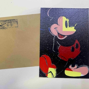 Cartão postal de Andy Warhol ENTREVISTA serigrafia cm 15x10 certificado TIM HUNT ex-diretor Warhol Estate