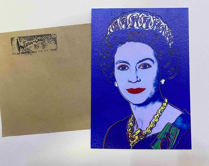 Andy Warhol postcard INTERVIEW silkscreen cm 15x10 certificate TIM HUNT ex director Warhol Estate